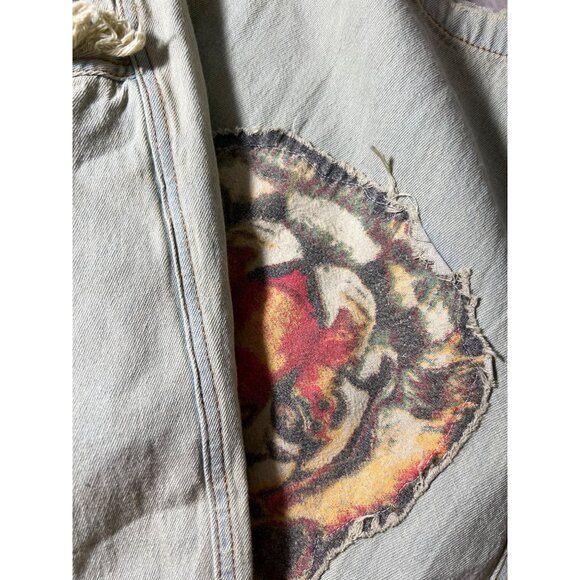 A Rare Bird Handmade Distressed Cotton Patchwork Pants With Unique Embroidered D - Picture 14 of 16